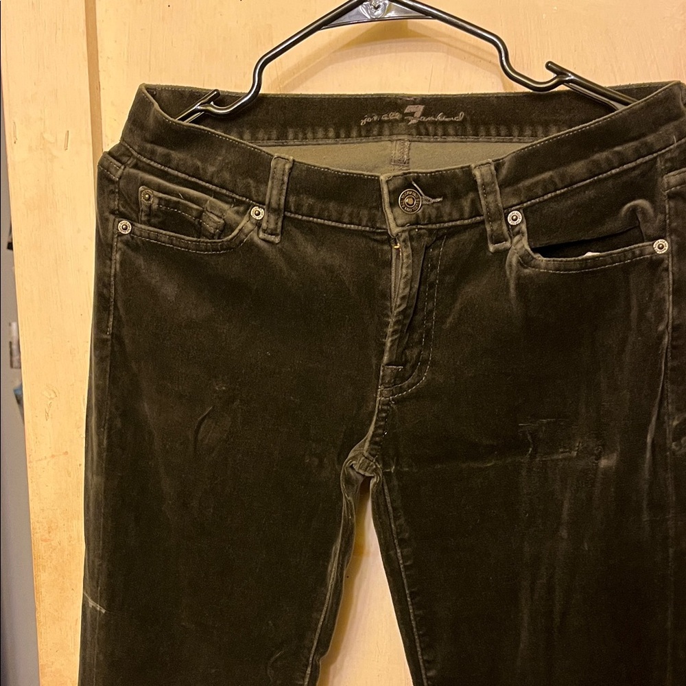 7 For All Mankind Black Velvet Trousers